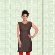 Cotton Stripe Flower Design Kurti