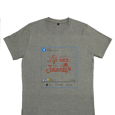 Trending - Facebook Tshirt - Life is not a Race(Grey, Fluorescent green)